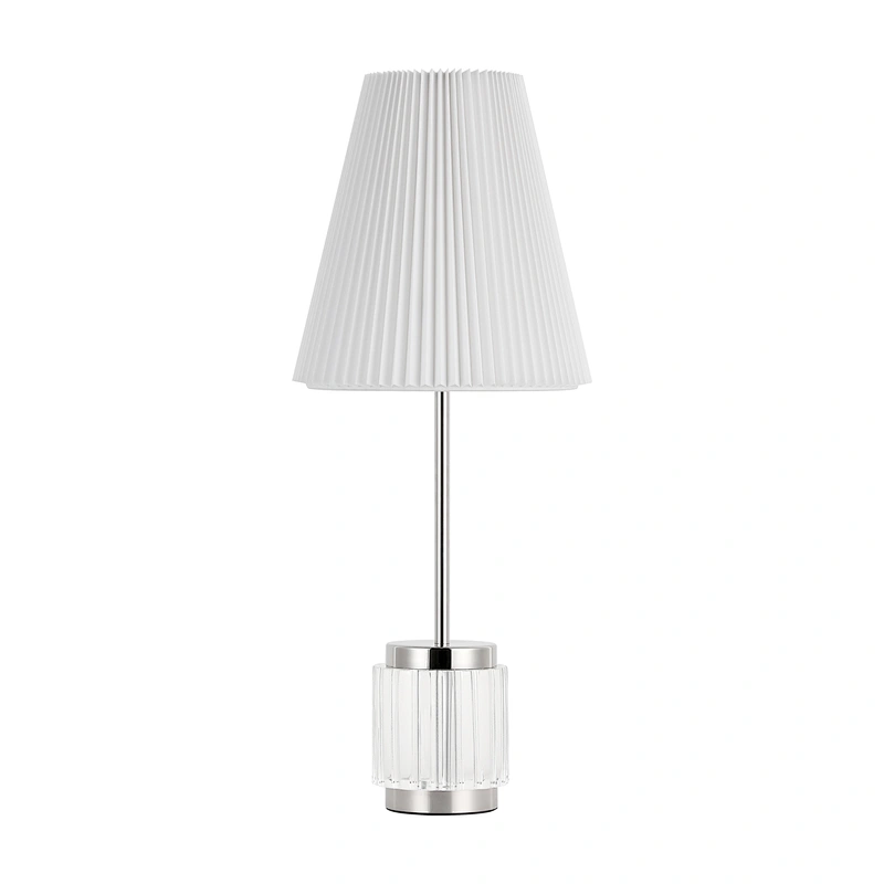 Gear-shaped solid crystal glass art slim bedside lamp